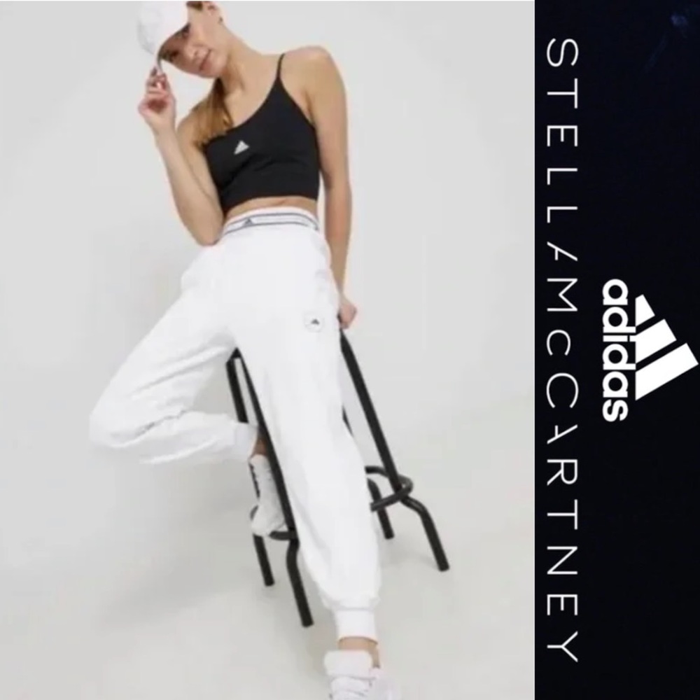 Adidas BY STELLA MCCARTNEY High Rise White  Sweat Pants*NWT